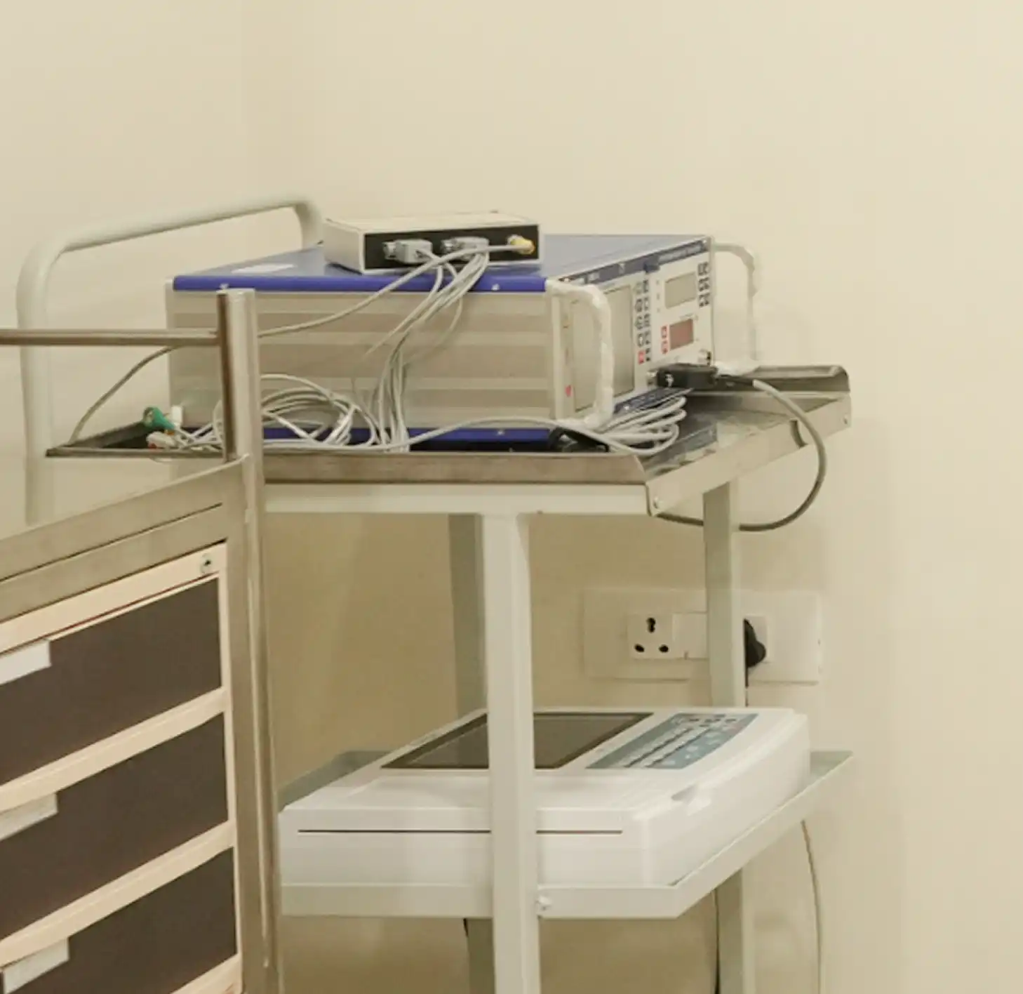 TMS machine with a healthcare professional