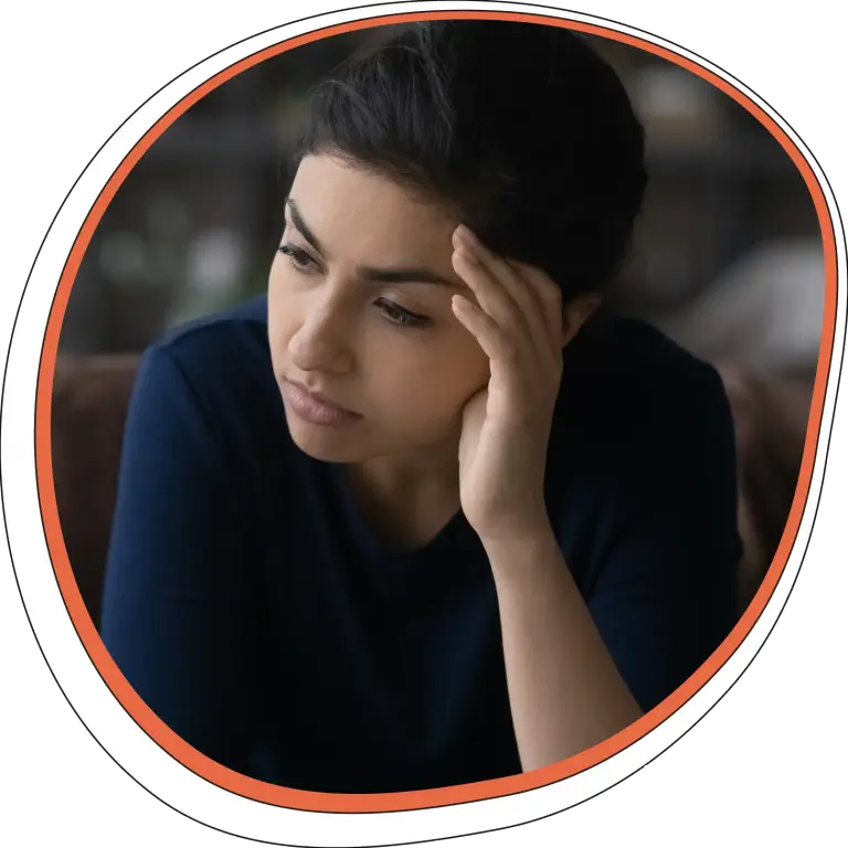 Woman depressed going through difficult times